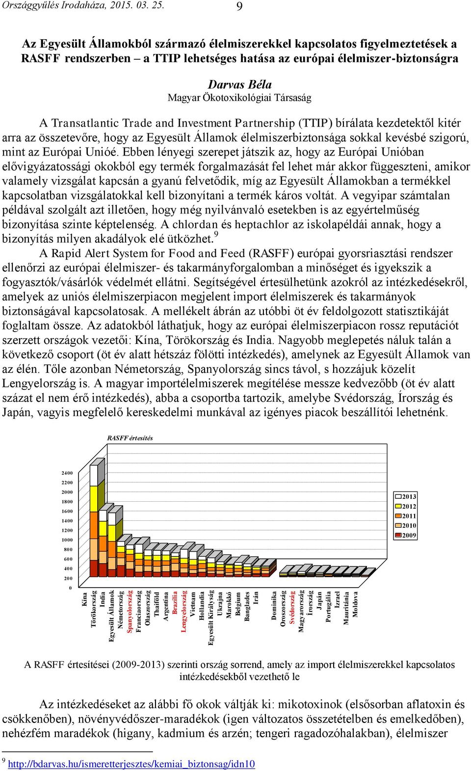 Társaság A Transatlantic Trade and Investment Partnership (TTIP) bírálata kezdetektől kitér arra az összetevőre, hogy az Egyesült Államok élelmiszerbiztonsága sokkal kevésbé szigorú, mint az Európai