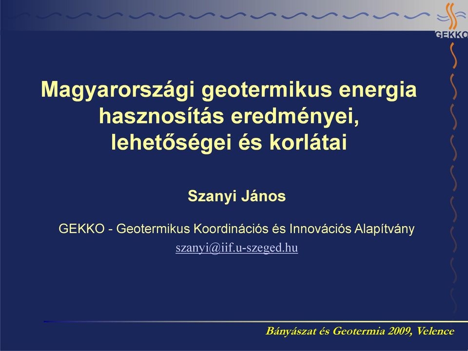 GEKKO - Geotermikus Koordinációs és Innovációs