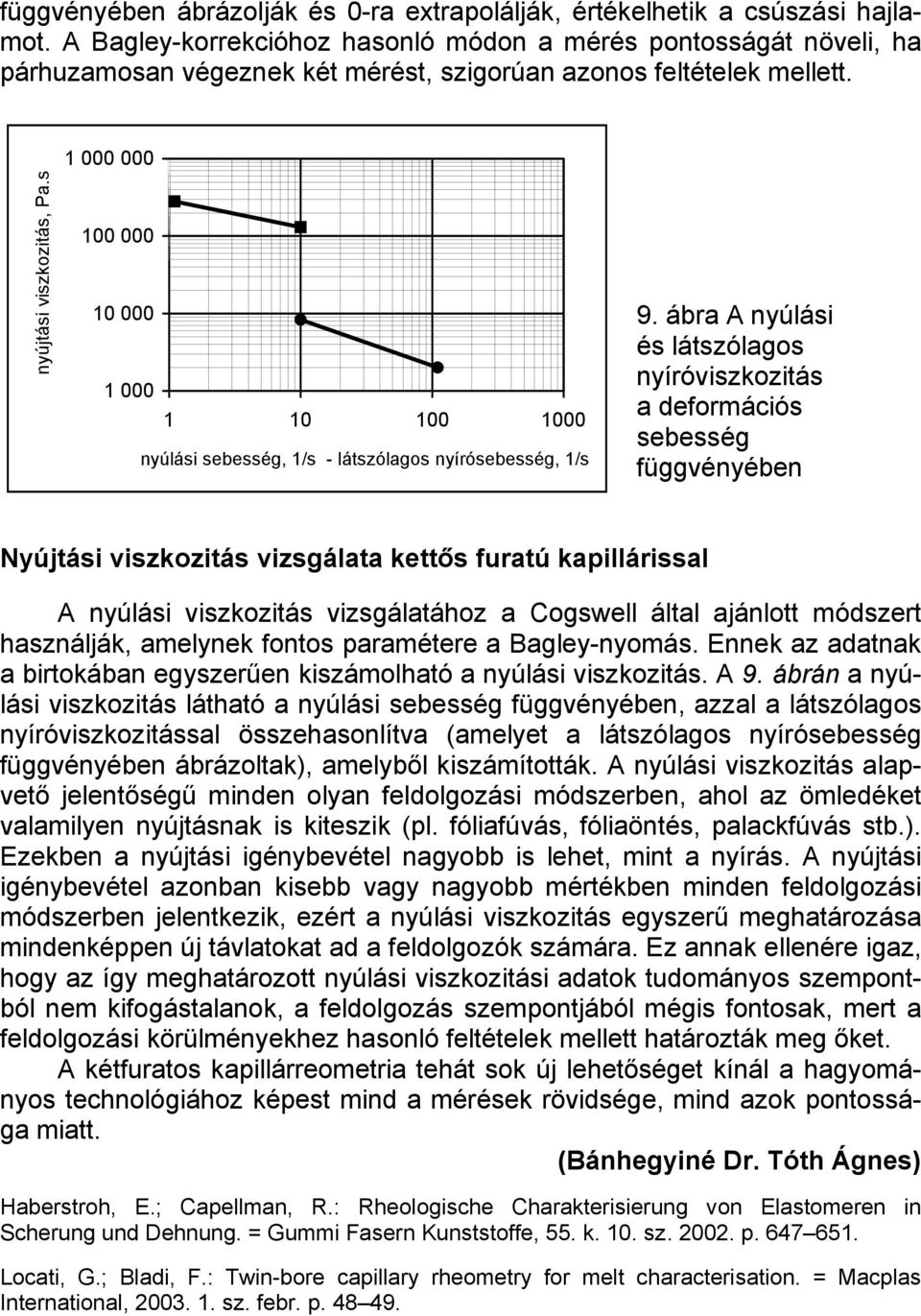 s 1 000 000 100 000 10 000 1 000 1 10 100 1000 nyúlási sebesség, 1/s - látszólagos nyírósebesség, 1/s 9.