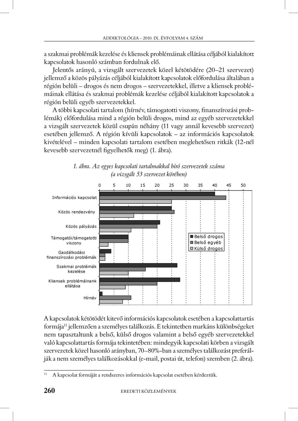 szervezetekkel, illetve a kliensek problémáinak ellátása és szakmai problémák kezelése céljából kialakított kapcsolatok a régión belüli egyéb szervezetekkel.