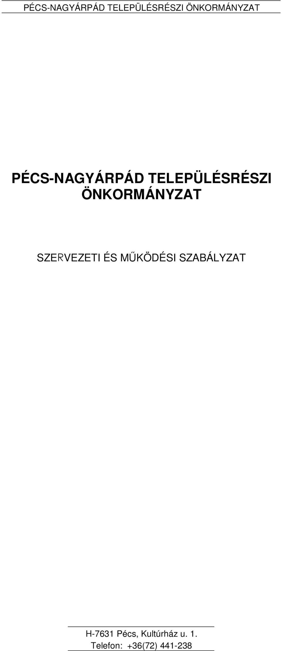 ÖNKORMÁNYZAT