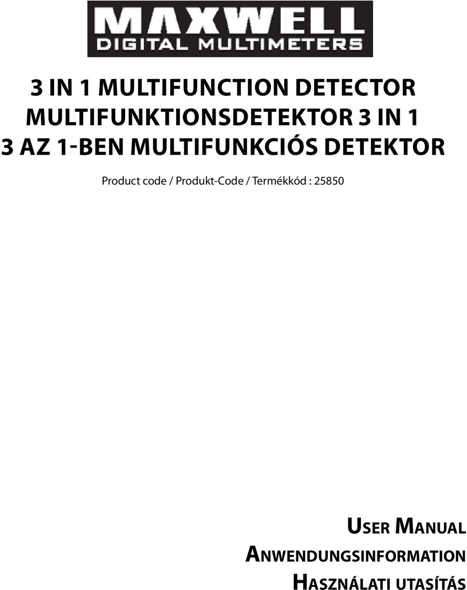 MULTIFUNKCIÓS DETEKTOR Product code /