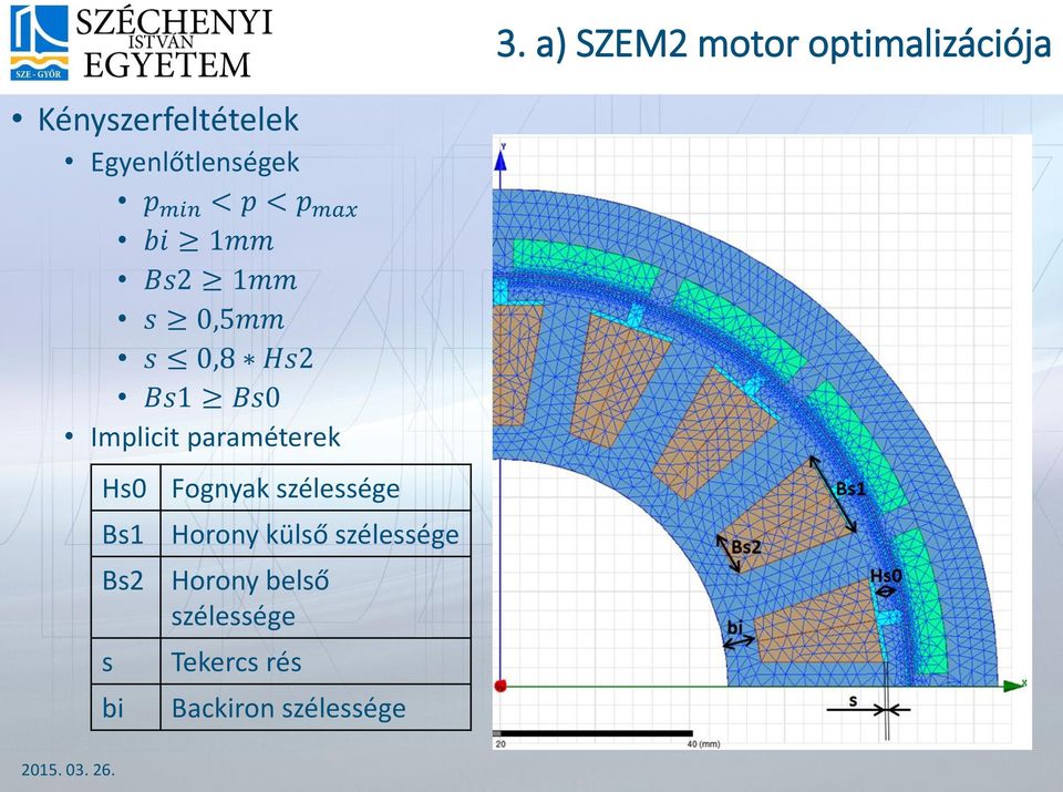 Hs2 Bs1 Bs0 Implicit paraméterek Hs0 Fognyak szélessége Bs1 Horony