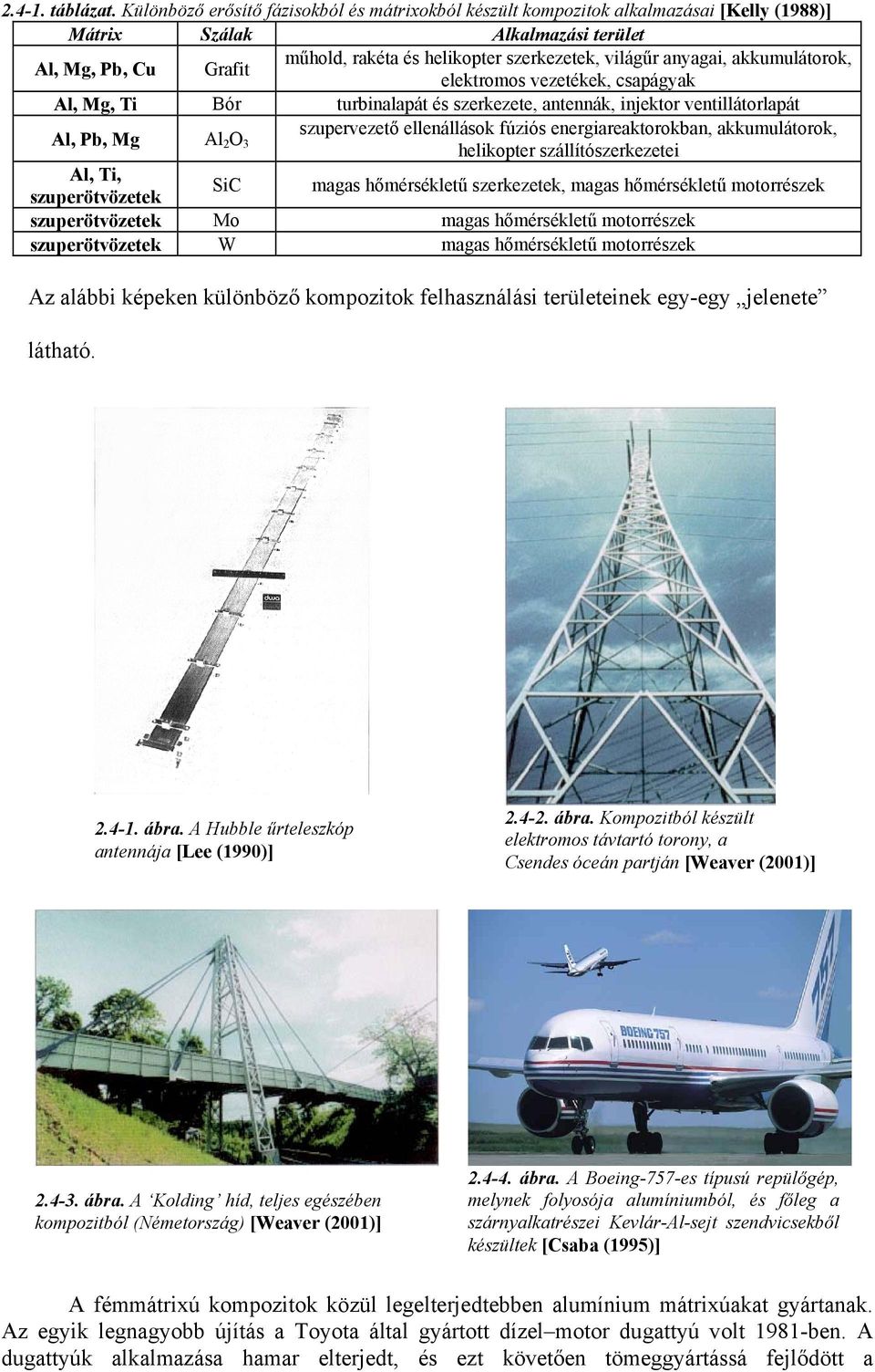 anyagai, akkumulátorok, elektromos vezetékek, csapágyak Al, Mg, Ti Bór turbinalapát és szerkezete, antennák, injektor ventillátorlapát szupervezető ellenállások fúziós energiareaktorokban,