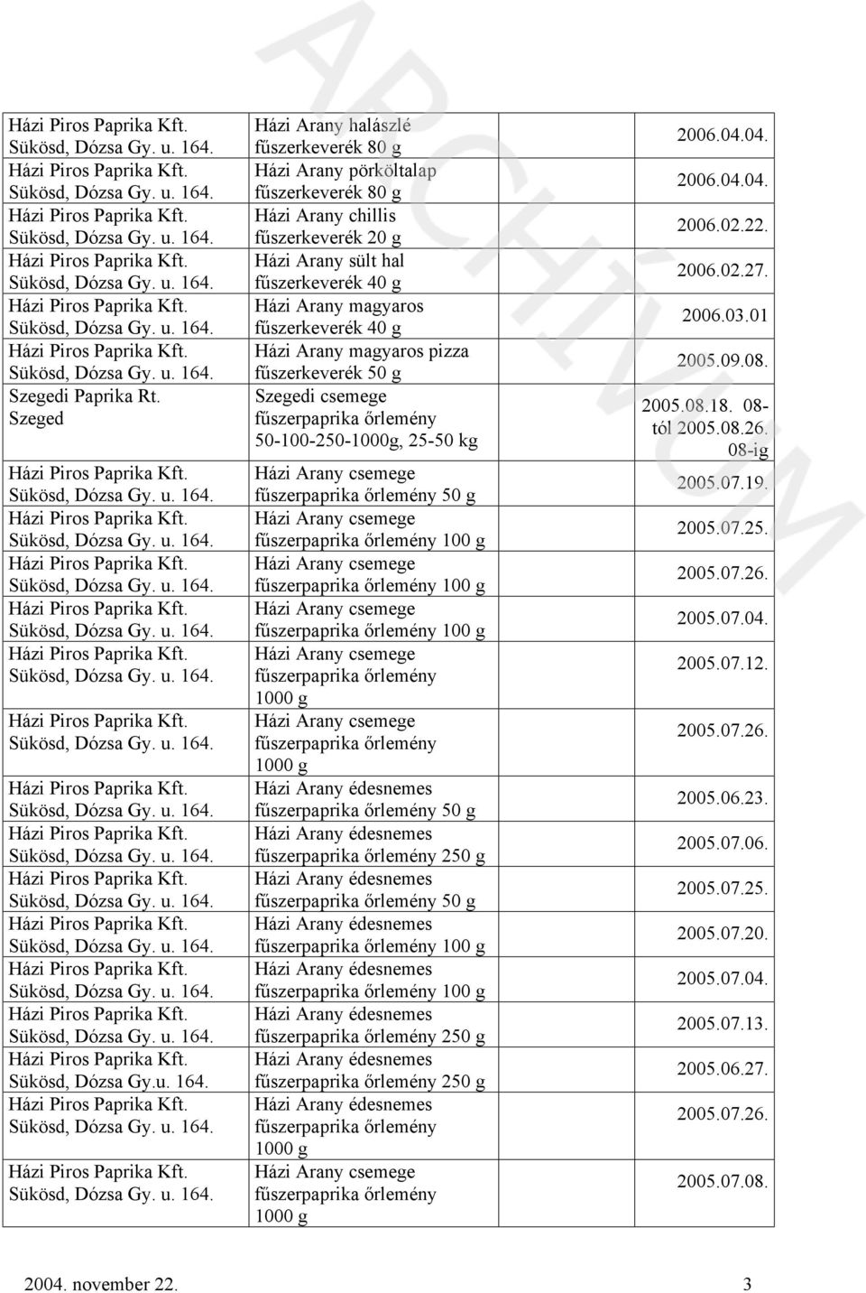 fűszerkeverék 40 g Házi Arany magyaros fűszerkeverék 40 g Házi Arany magyaros pizza fűszerkeverék 50 g i csemege 50-100-250-1000g, 25-50 kg 250