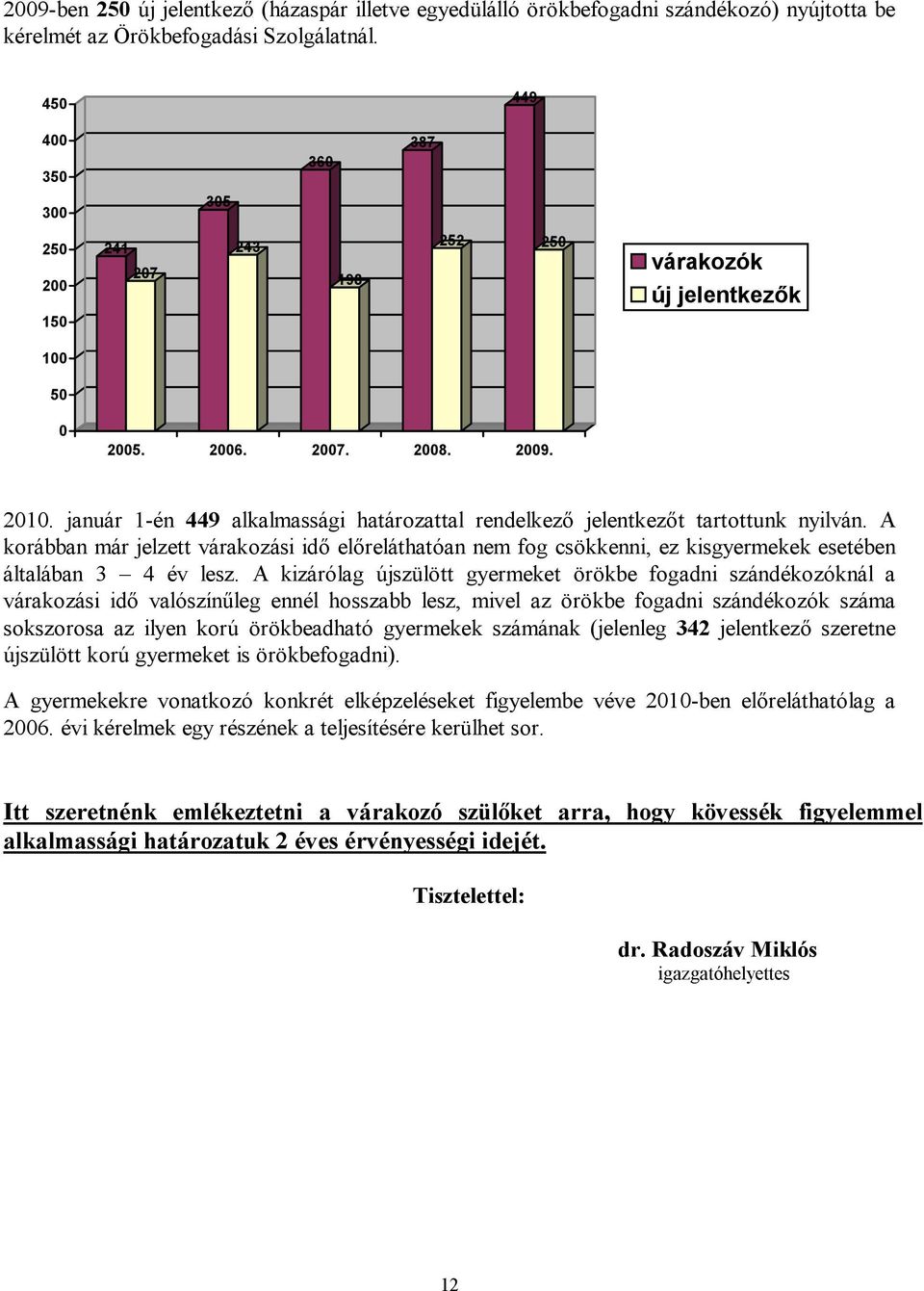 január 1-én 449 alkalmassági határozattal rendelkező jelentkezőt tartottunk nyilván.