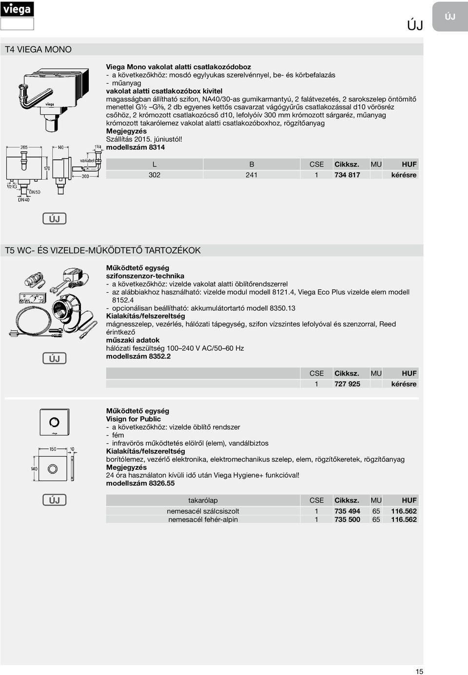 krómozott sárgaréz, műanyag krómozott takarólemez vakolat alatti csatlakozóboxhoz, rögzítőanyag Szállítás 2015. júniustól! modellszám 8314 L B CSE Cikksz.