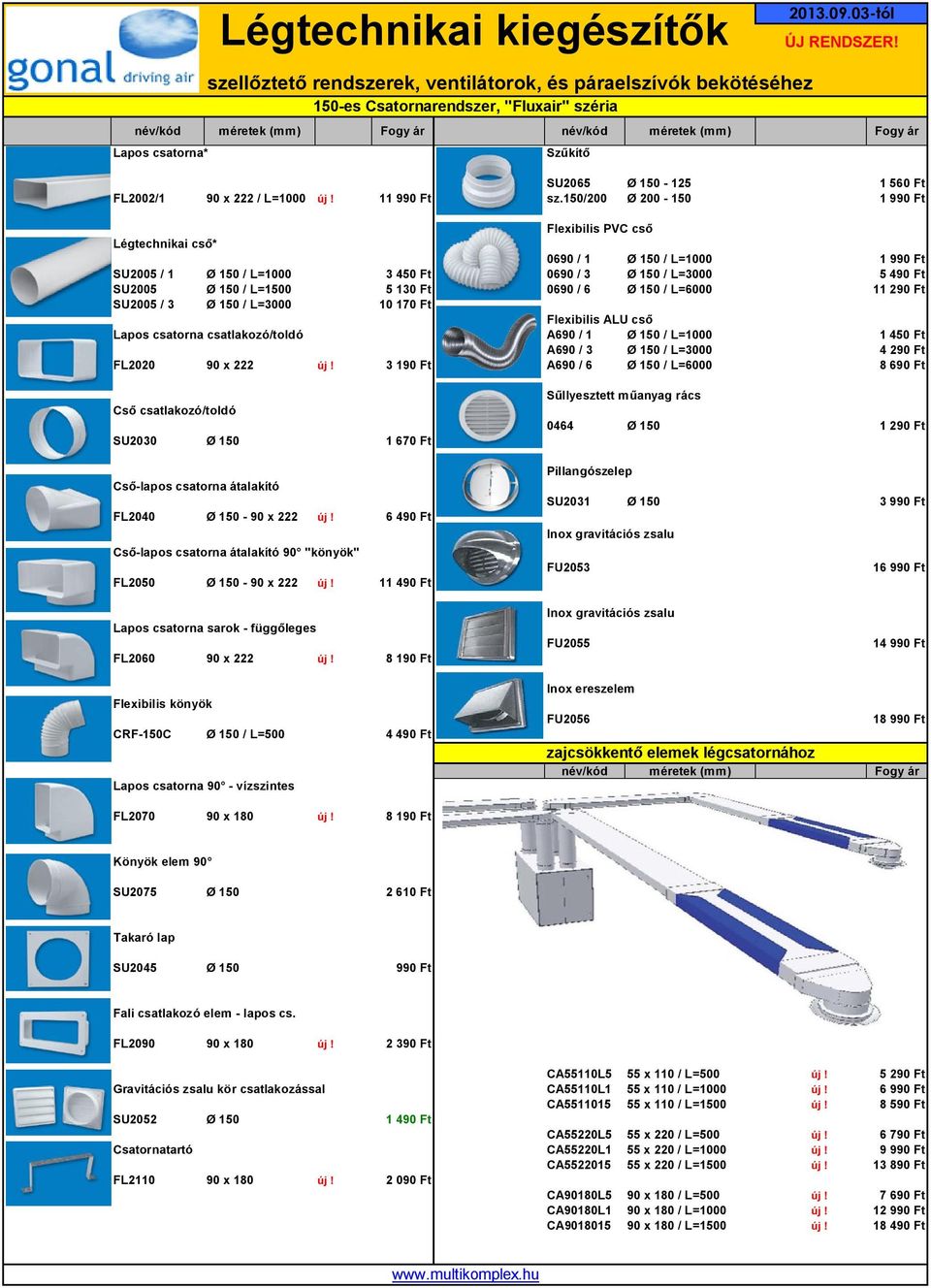 0690 / 6 Ø 150 / L=6000 11 290 Ft SU2005 / 3 Ø 150 / L=3000 10 170 Ft Lapos csatorna csatlakozó/toldó A690 / 1 Ø 150 / L=1000 1 450 Ft A690 / 3 Ø 150 / L=3000 4 290 Ft FL2020 90 x 222 új!