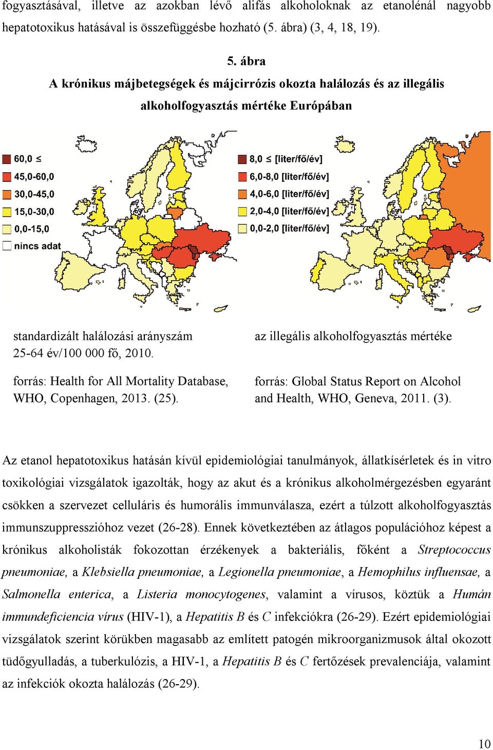 forrás: Health for All Mortality Database, WHO, Copenhagen, 2013. (25). az illegális alkoholfogyasztás mértéke forrás: Global Status Report on Alcohol and Health, WHO, Geneva, 2011. (3).