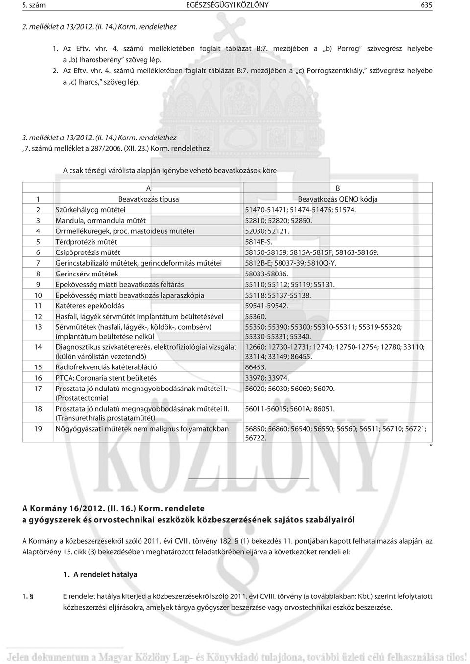 mezõjében a c) Porrogszentkirály, szövegrész helyébe a c) Iharos, szöveg lép. 3. melléklet a 13/2012. (II. 14.) Korm.