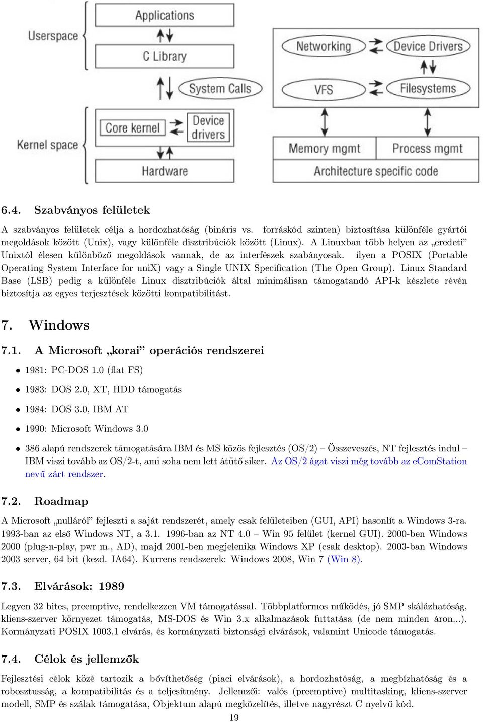 A Linuxban több helyen az eredeti Unixtól élesen különböző megoldások vannak, de az interfészek szabányosak.