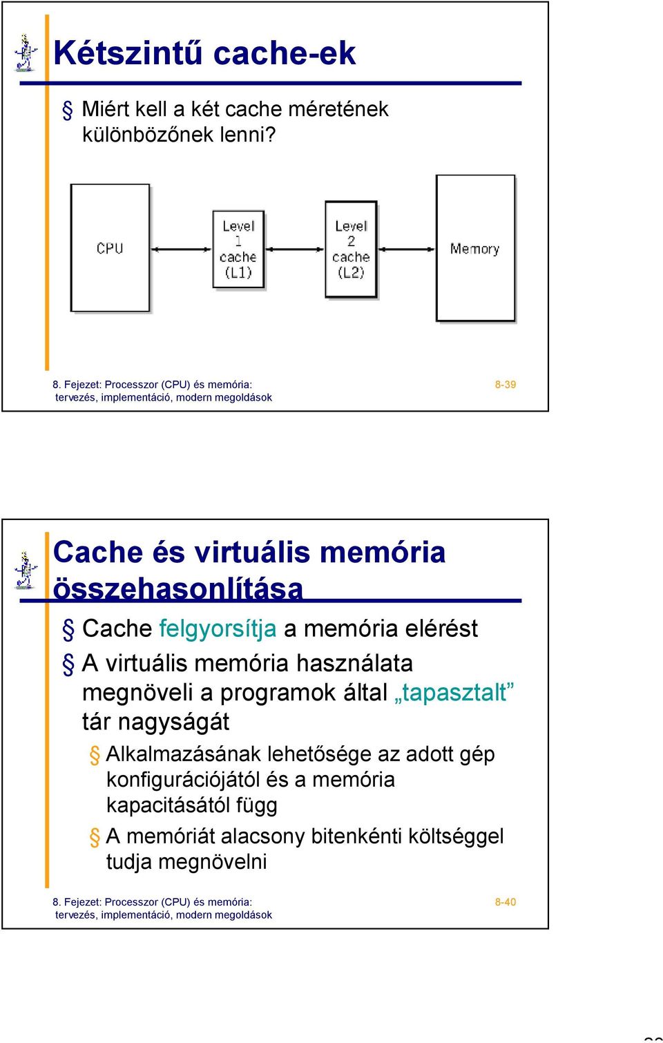 memória használata megnöveli a programok által tapasztalt tár nagyságát Alkalmazásának lehetősége