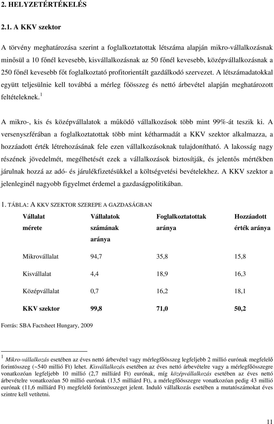 főnél kevesebb főt foglalkoztató profitorientált gazdálkodó szervezet. A létszámadatokkal együtt teljesülnie kell továbbá a mérleg főösszeg és nettó árbevétel alapján meghatározott feltételeknek.