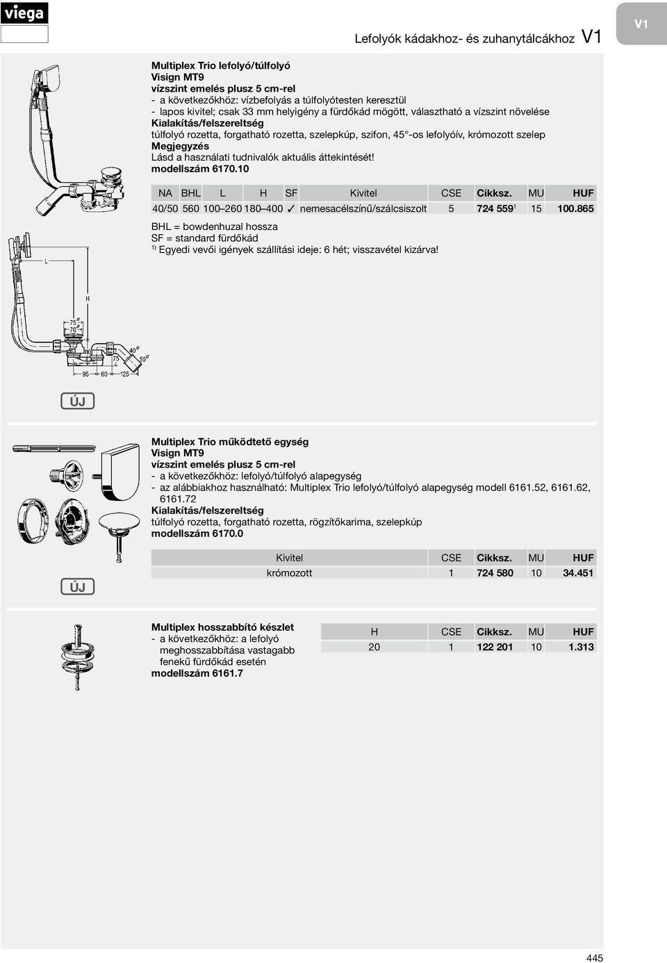 10 NA BHL L H SF 40/50 560 100 260 180 400 nemesacélszínű/szálcsiszolt 5 724 559 1 15 100.865 1) Egyedi vevői igények szállítási ideje: 6 hét; visszavétel kizárva!