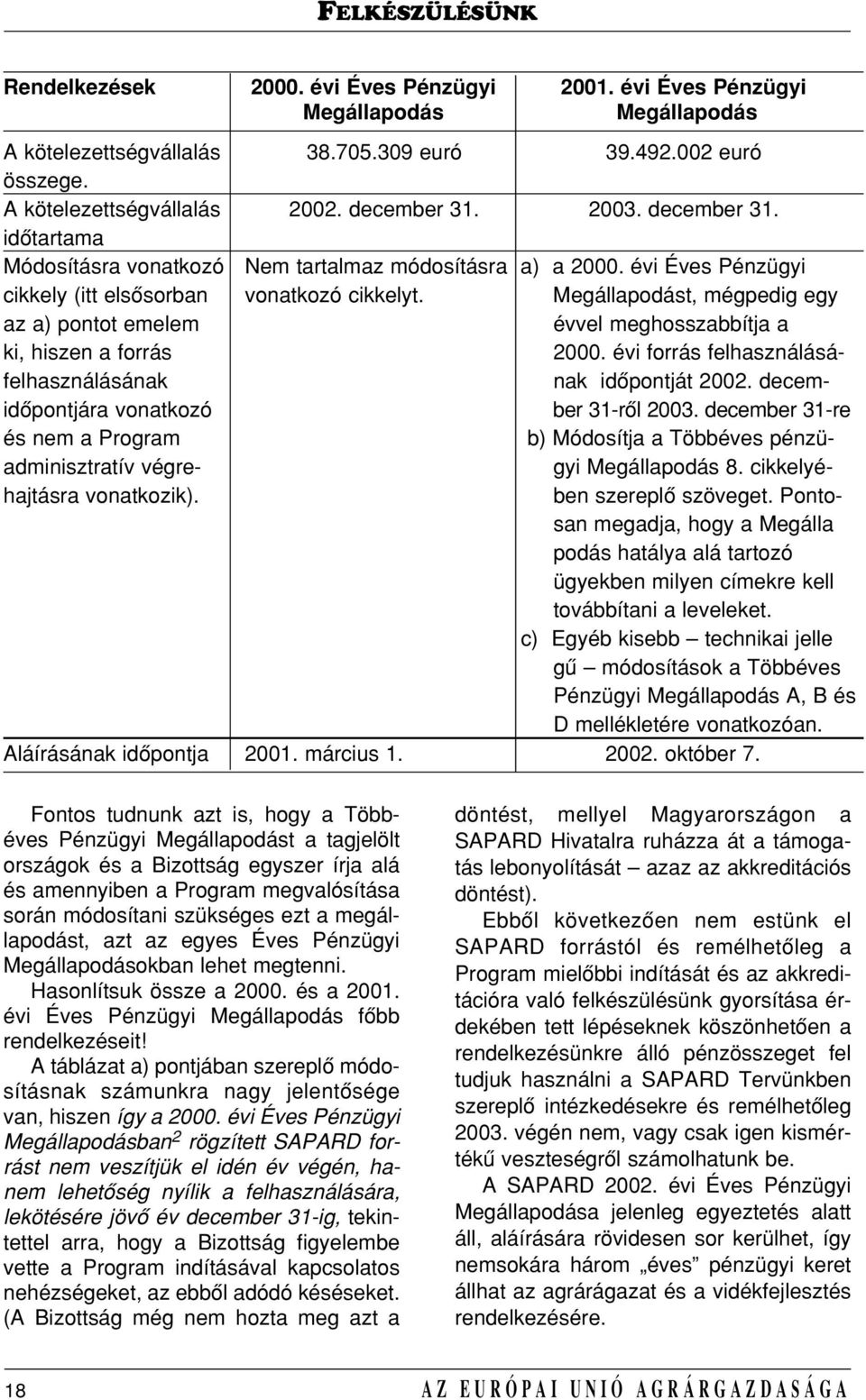 Megállapodást, mégpedig egy az a) pontot emelem évvel meghosszabbítja a ki, hiszen a forrás 2000. évi forrás felhasználásáfelhasználásának nak idôpontját 2002.