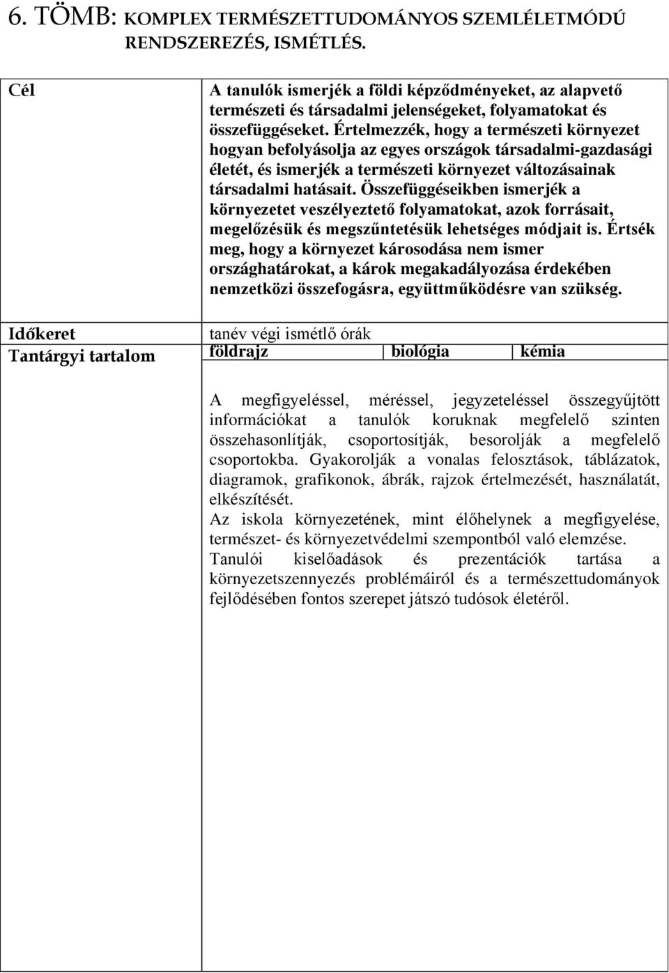 Értelmezzék, hogy a természeti környezet hogyan befolyásolja az egyes országok társadalmi-gazdasági életét, és ismerjék a természeti környezet változásainak társadalmi hatásait.