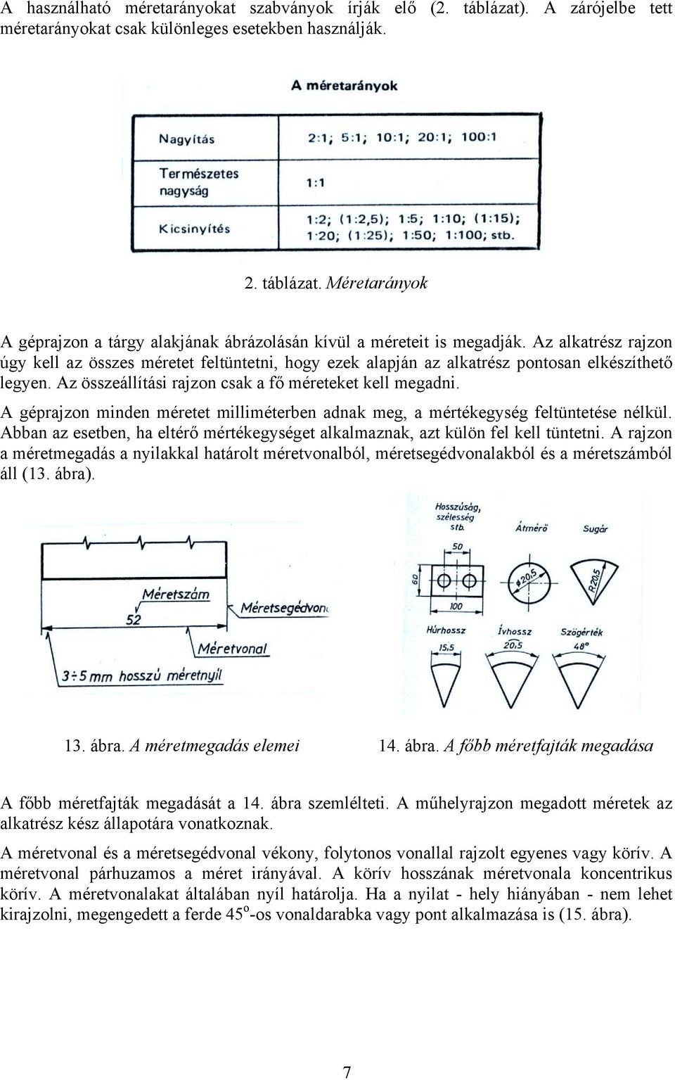 A géprajzon minden méretet milliméterben adnak meg, a mértékegység feltüntetése nélkül. Abban az esetben, ha eltérő mértékegységet alkalmaznak, azt külön fel kell tüntetni.