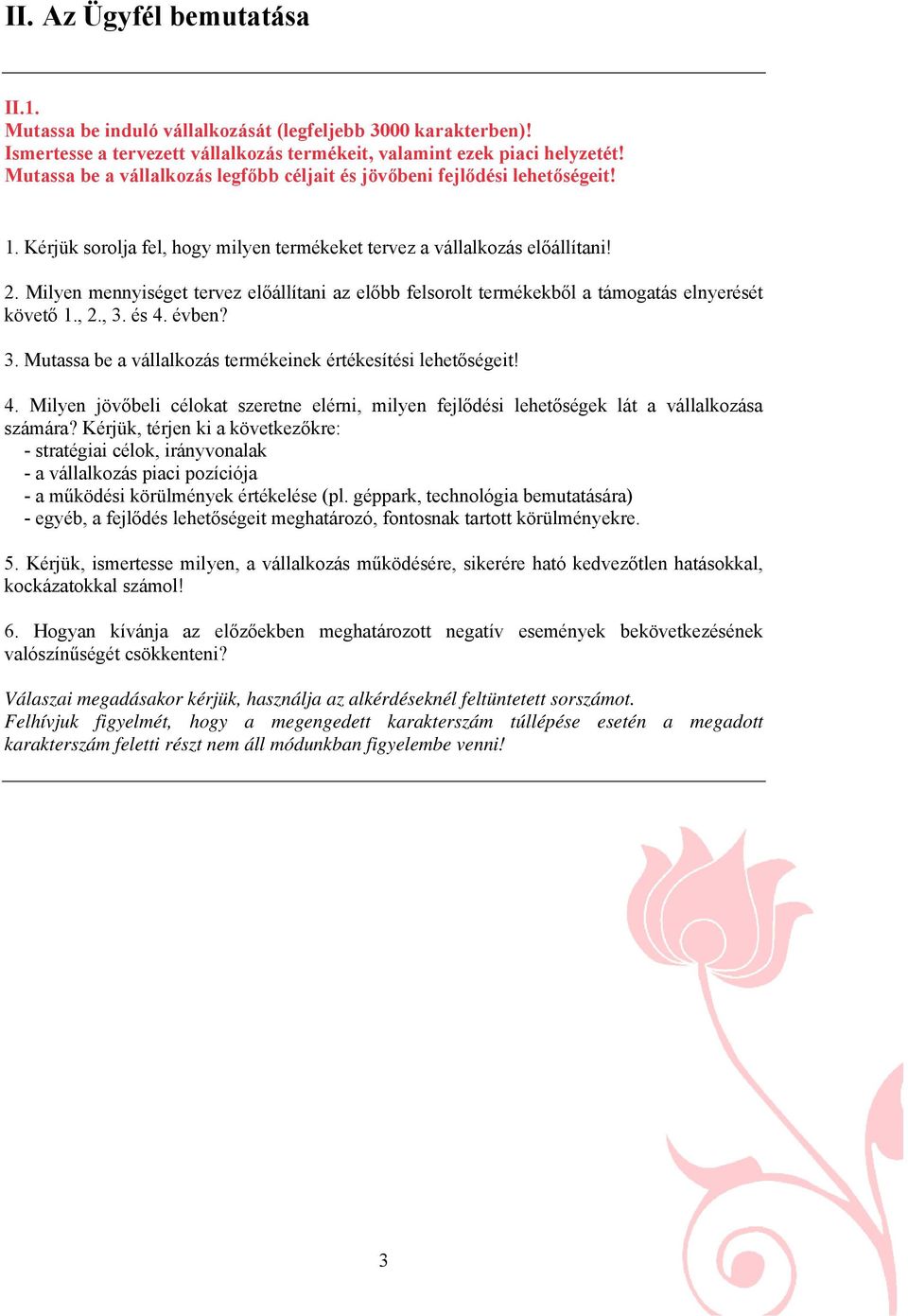 Milyen mennyiséget tervez előállítani az előbb felsorolt termékekből a támogatás elnyerését követő 1., 2., 3. és 4.