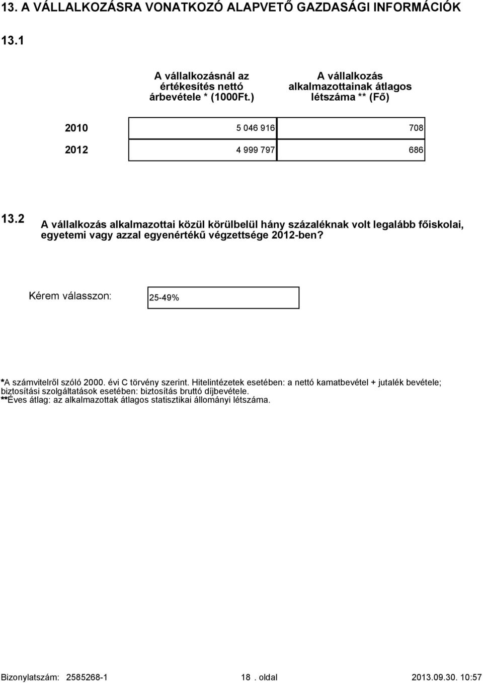 A vállalkozás alkalmazottai közül körülbelül hány százaléknak volt legalább főiskolai, egyetemi vagy azzal egyenértékű végzettsége 1-ben?