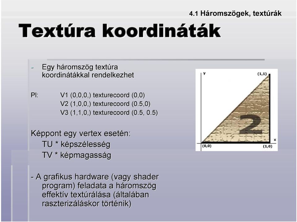 texturecoord (0,0) V2 (1,0,0,) texturecoord (0.5,0) V3 (1,1,0,),0,) texturecoord (0.5, 0.