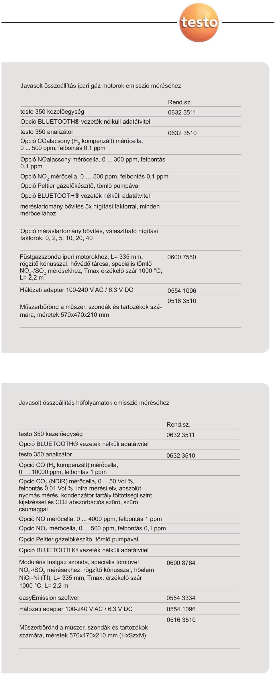 .. 300 ppm, felbontás 0,1 ppm Opció NO 2 mérőcella, 0 500 ppm, felbontás 0,1 ppm Opció Peltier gázelőkészítő, tömlő pumpával méréstartomány bővítés 5x hígítási faktorral, minden mérőcellához Opció