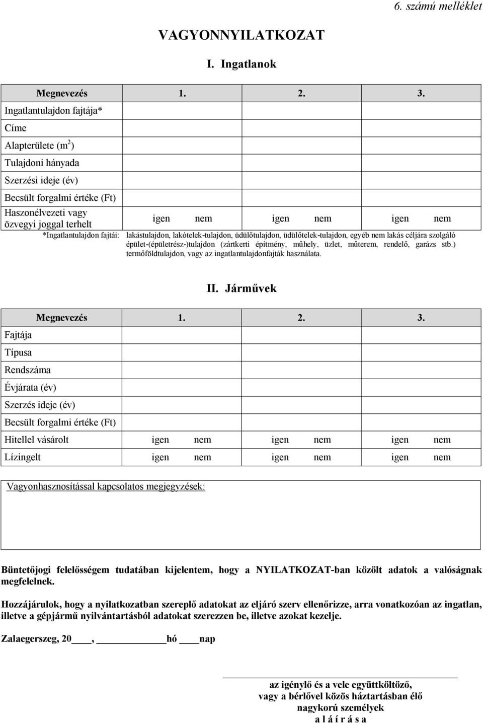 *Ingatlantulajdon fajtái: lakástulajdon, lakótelek-tulajdon, üdülőtulajdon, üdülőtelek-tulajdon, egyéb nem lakás céljára szolgáló épület-(épületrész-)tulajdon (zártkerti építmény, műhely, üzlet,