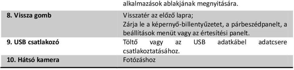 képernyő-billentyűzetet, a párbeszédpanelt, a beállítások menüt vagy