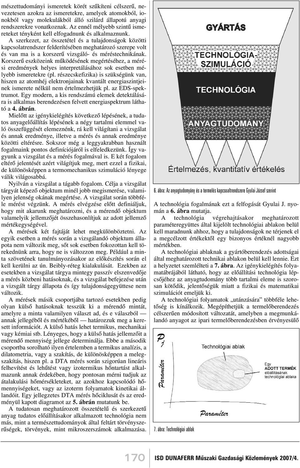 A szerkezet, az összetétel és a tulajdonságok közötti kapcsolatrendszer felderítésében meghatározó szerepe volt és van ma is a korszerû vizsgáló- és méréstechnikának.