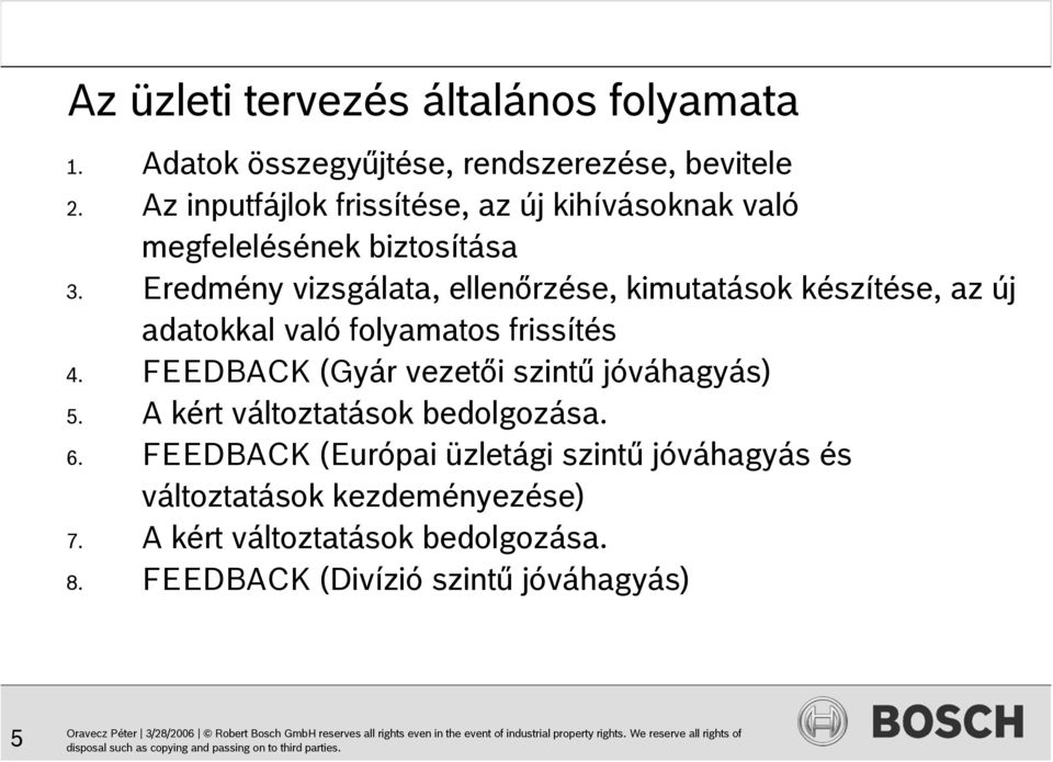 Eredmény vizsgálata, ellenőrzése, kimutatások készítése, az új adatokkal való folyamatos frissítés 4.