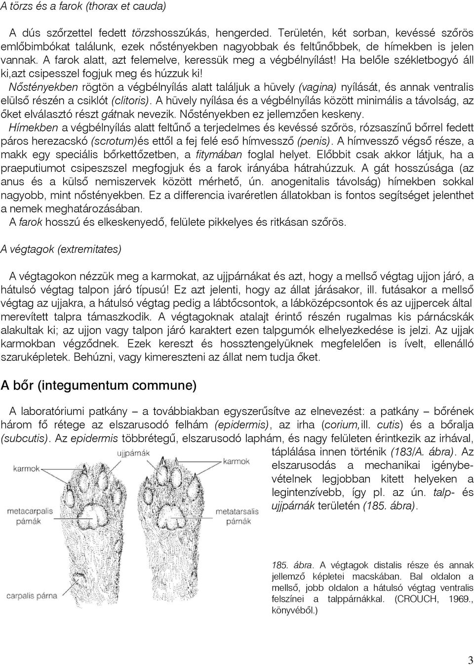 Ha belõle székletbogyó áll ki,azt csipesszel fogjuk meg és húzzuk ki!