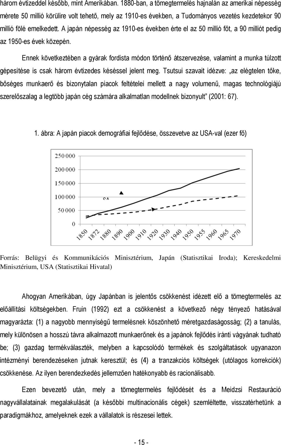 A japán népesség az 1910-es években érte el az 50 millió fıt, a 90 milliót pedig az 1950-es évek közepén.