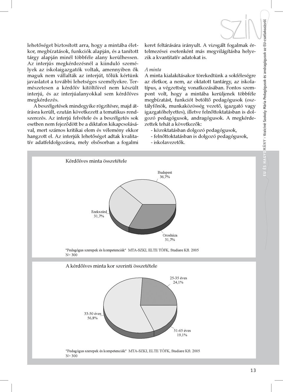 Természetesen a kérdőív kitöltőivel nem készült interjú, és az interjúalanyokkal sem kérdőíves megkérdezés.