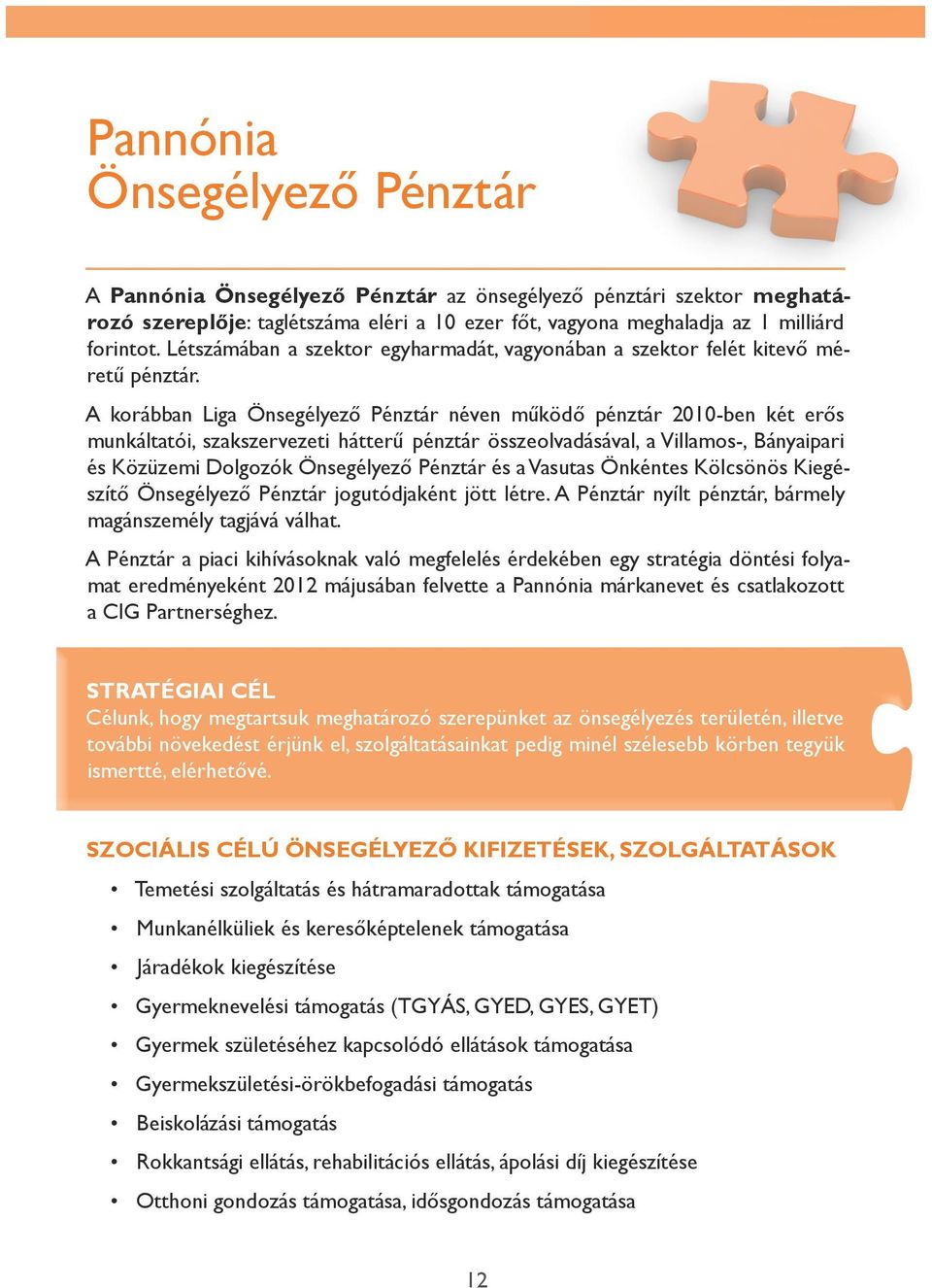 A korábban Liga Önsegélyező Pénztár néven működő pénztár 2010-ben két erős munkáltatói, szakszervezeti hátterű pénztár összeolvadásával, a Villamos-, Bányaipari és Közüzemi Dolgozók Önsegélyező