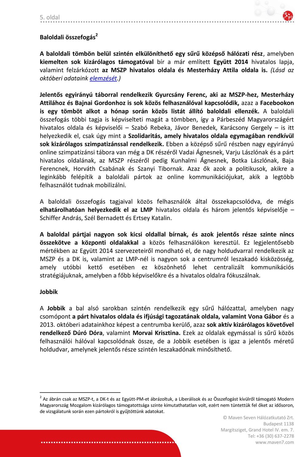 ) Jelentős egyirányú táborral rendelkezik Gyurcsány Ferenc, aki az MSZP-hez, Mesterházy Attilához és Bajnai Gordonhoz is sok közös felhasználóval kapcsolódik, azaz a Facebookon is egy tömböt alkot a