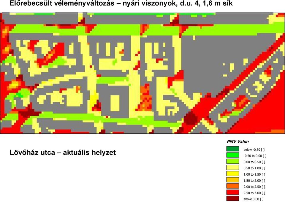 2011 x/y cut at z= 4 PMV Value Lövőház utca aktuális helyzet below -0.