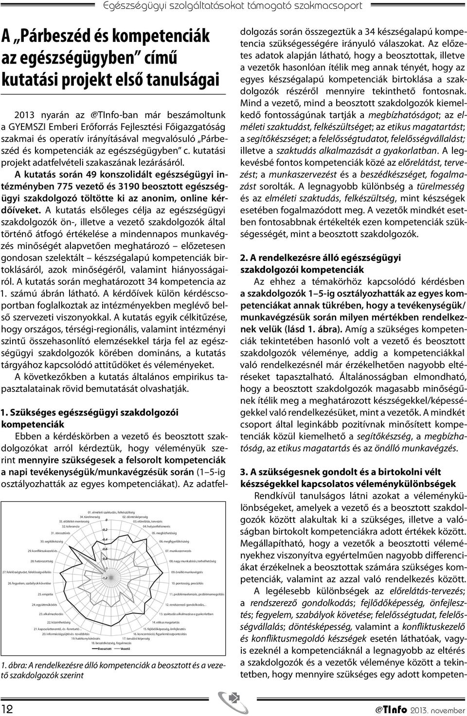 A kutatás során 49 konszolidált egészségügyi intézményben 775 vezető és 3190 beosztott egészségügyi szakdolgozó töltötte ki az anonim, online kérdőíveket.