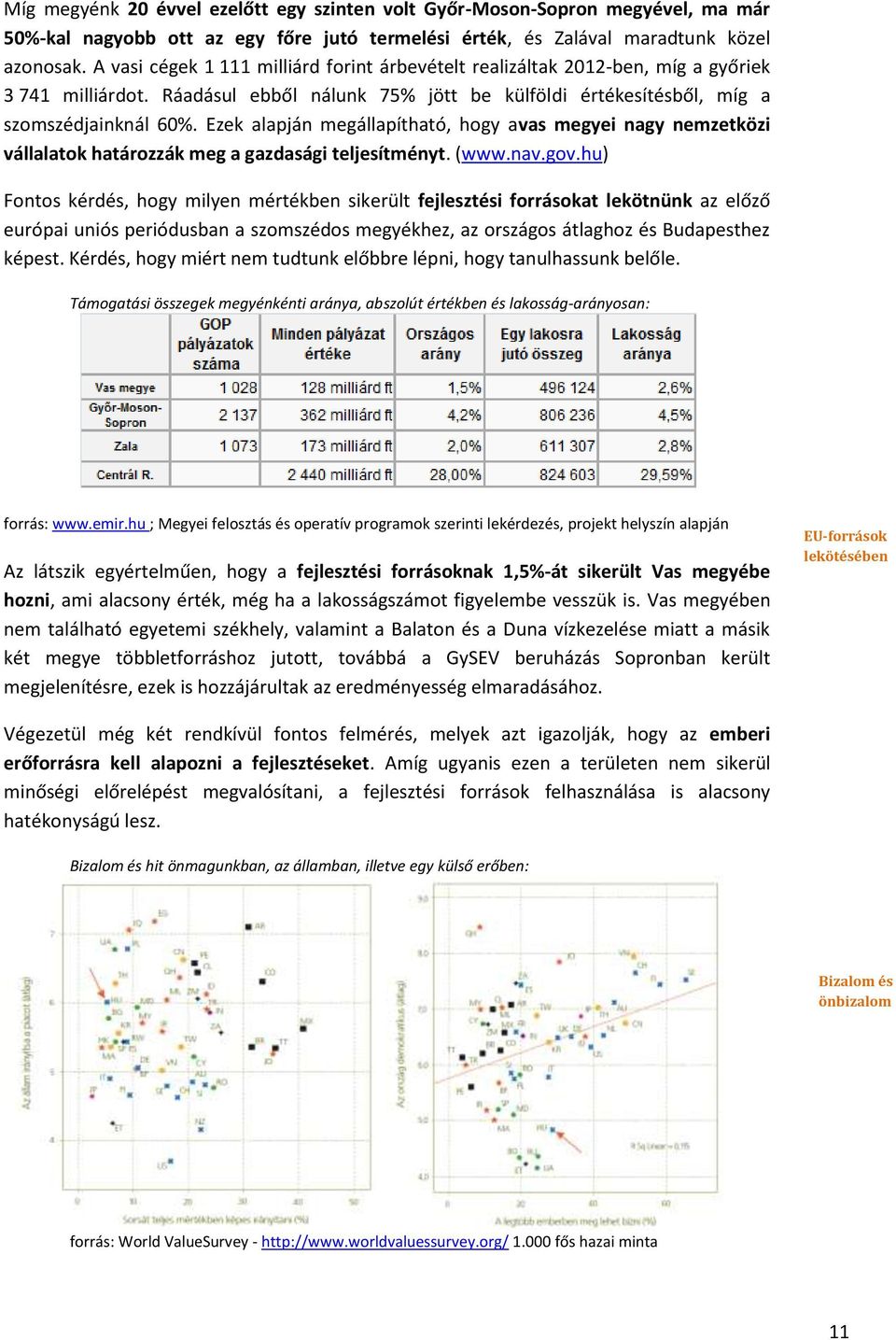 Ezek alapján megállapítható, hogy avas megyei nagy nemzetközi vállalatok határozzák meg a gazdasági teljesítményt. (www.nav.gov.