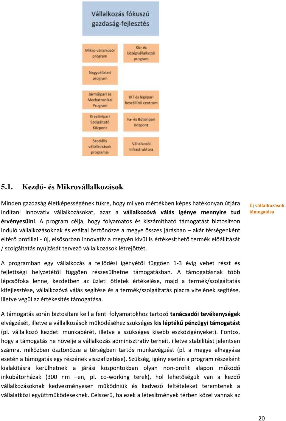 A program célja, hogy folyamatos és kiszámítható támogatást biztosítson induló vállalkozásoknak és ezáltal ösztönözze a megye összes járásban akár térségenként eltérő profillal - új, elsősorban