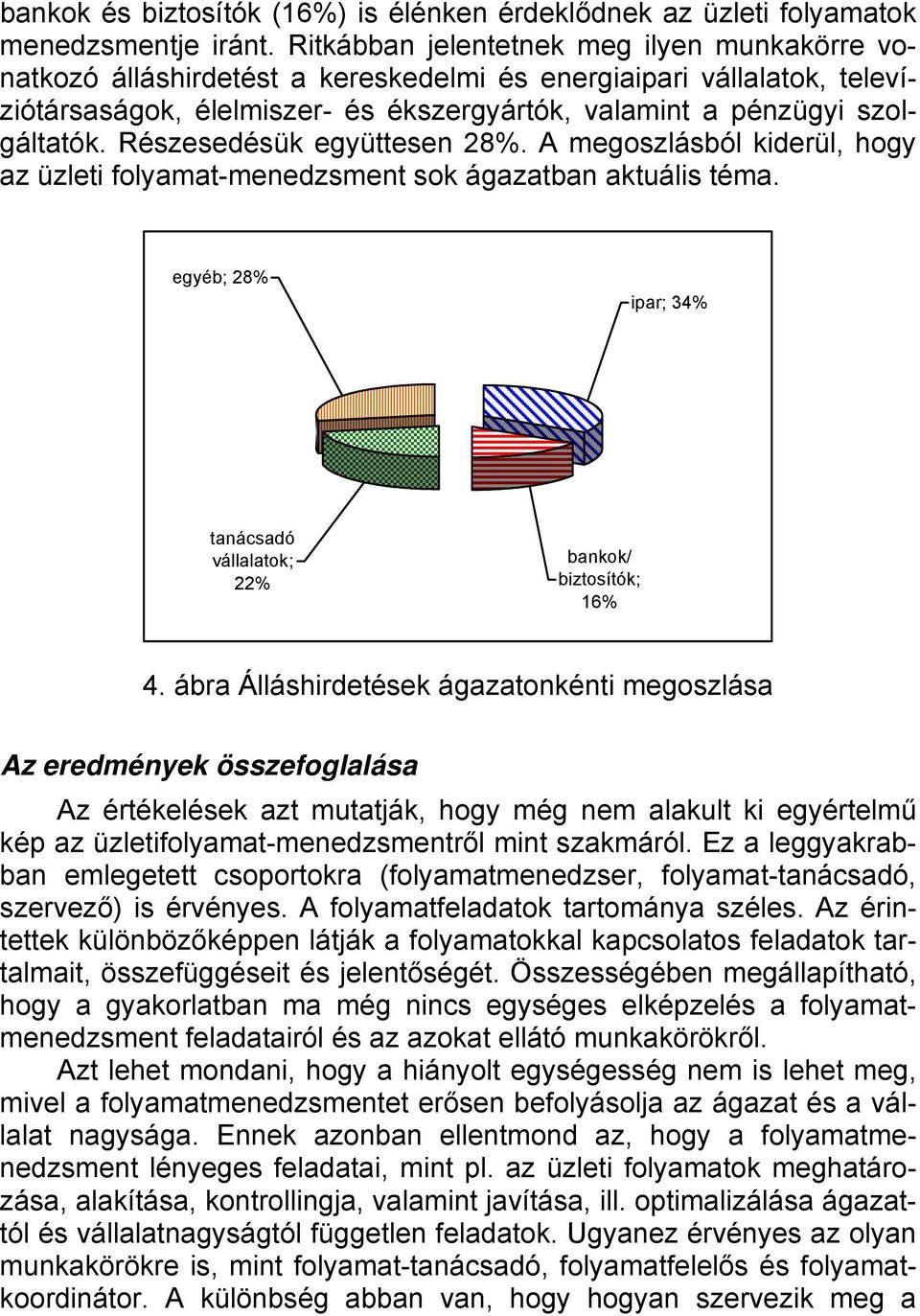 Részesedésük együttesen 28%. A megoszlásból kiderül, hogy az üzleti folyamat-menedzsment sok ágazatban aktuális téma. egyéb; 28% ipar; 34% tanácsadó vállalatok; 22% bankok/ biztosítók; 16% 4.