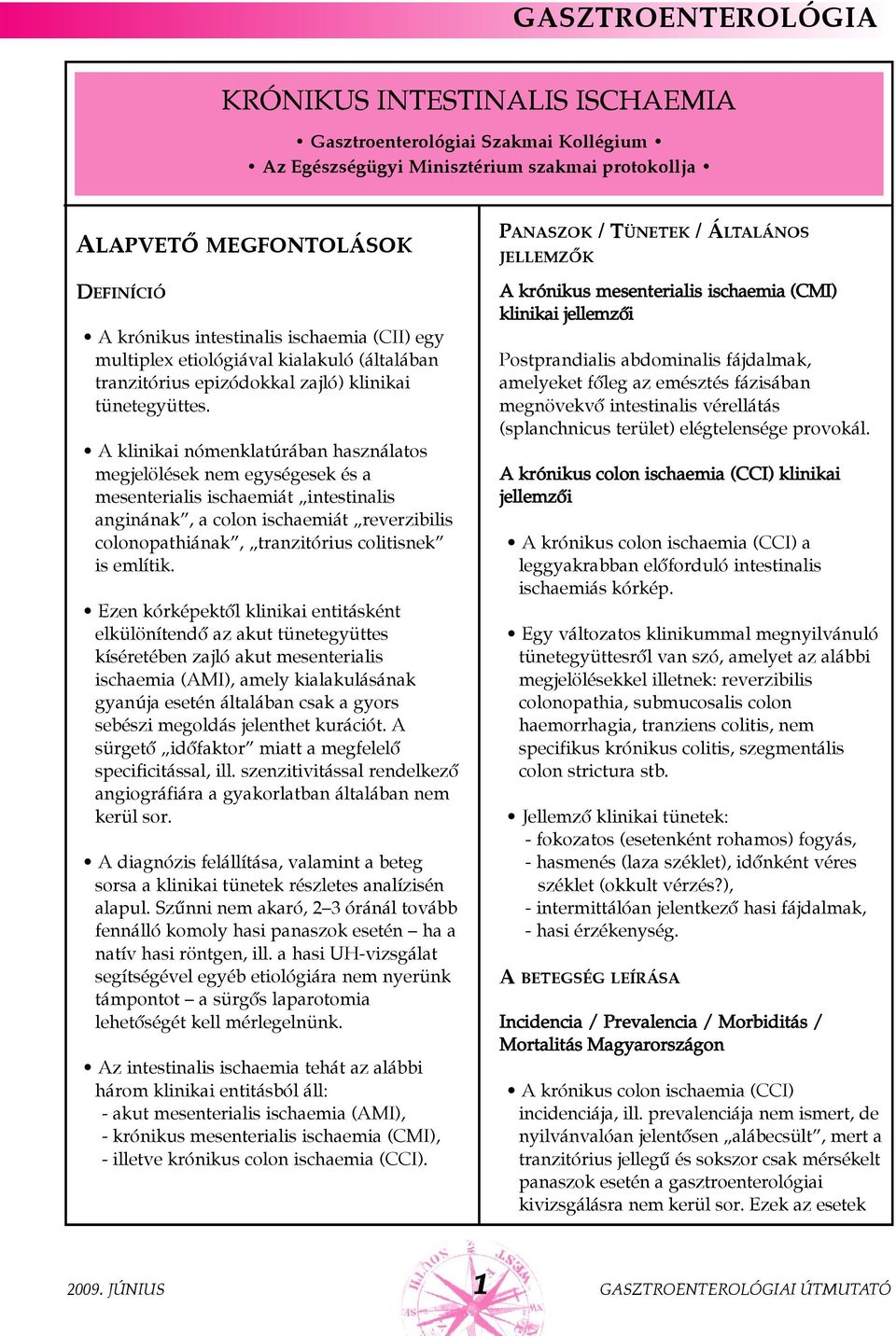 A klinikai nómenklatúrában használatos megjelölések nem egységesek és a mesenterialis ischaemiát intestinalis anginának, a colon ischaemiát reverzibilis colonopathiának, tranzitórius colitisnek is