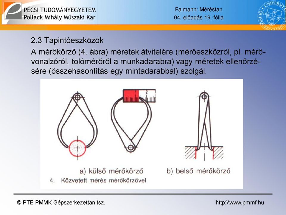 ábra) méretek átvitelére (mérőeszközről, pl.