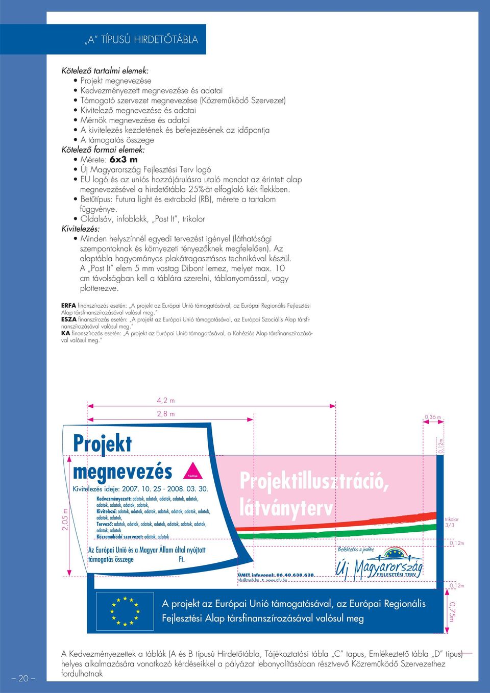 hozzájárulásra utaló mondat az érintett alap megnevezésével a hirdetôtábla 25%-át elfoglaló kék fl ekkben. Betûtípus: Futura light és extrabold (RB), mérete a tartalom függvénye.