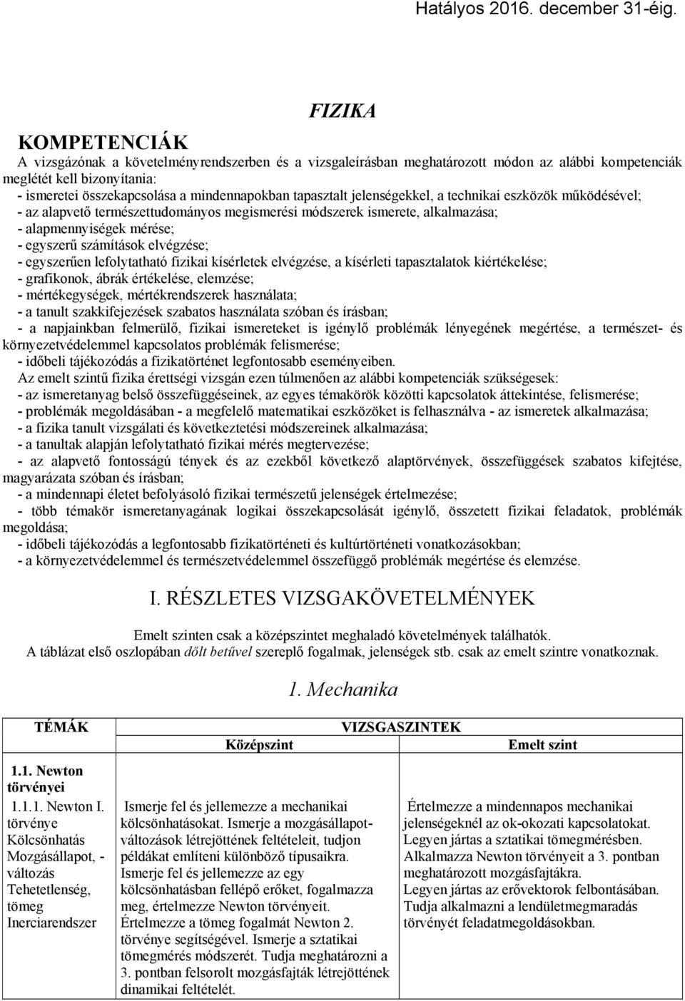 egyszerűen lefolytatható fizikai kísérletek elvégzése, a kísérleti tapasztalatok kiértékelése; - grafikonok, ábrák értékelése, elemzése; - mértékegységek, mértékrendszerek használata; - a tanult