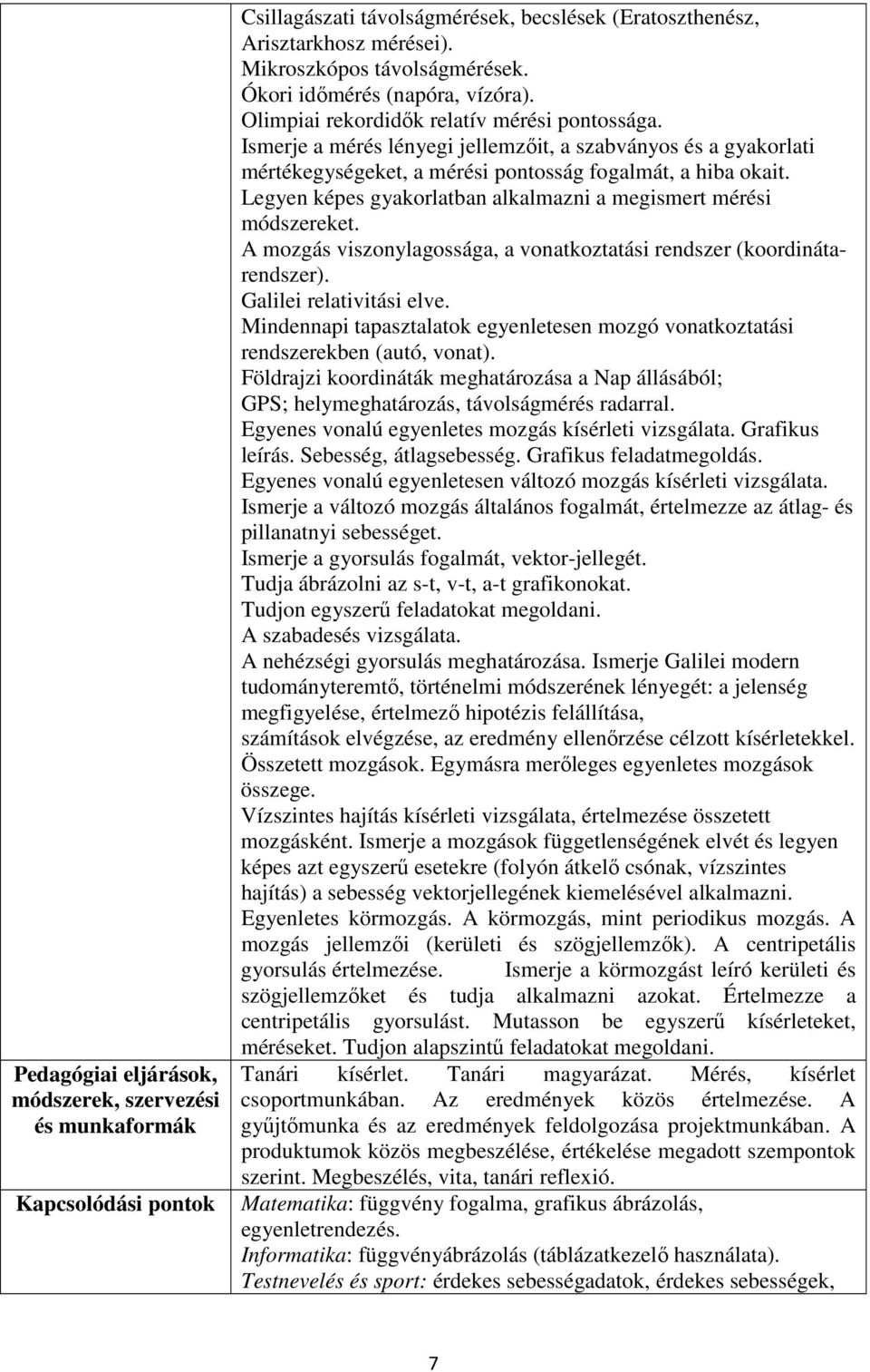 Ismerje a mérés lényegi jellemzőit, a szabványos és a gyakorlati mértékegységeket, a mérési pontosság fogalmát, a hiba okait. Legyen képes gyakorlatban alkalmazni a megismert mérési módszereket.