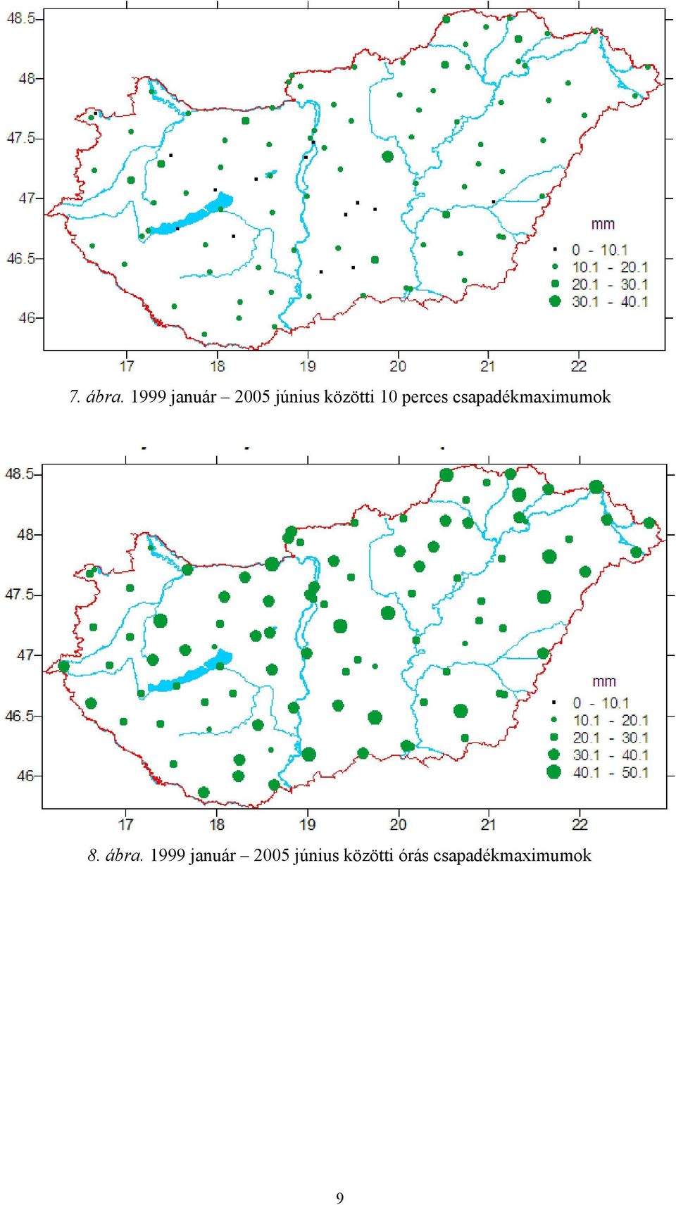 10 perces csapadékmaximumok 8.