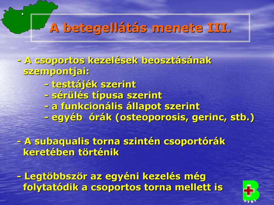 típusa szerint - a funkcionális állapot szerint - egyéb órák (osteoporosis, gerinc,