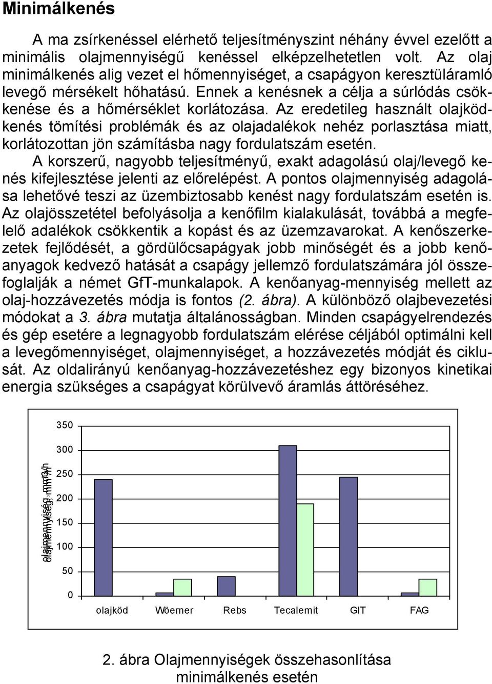 Az eredetileg használt olajködkenés tömítési problémák és az olajadalékok nehéz porlasztása miatt, korlátozottan jön számításba nagy fordulatszám esetén.