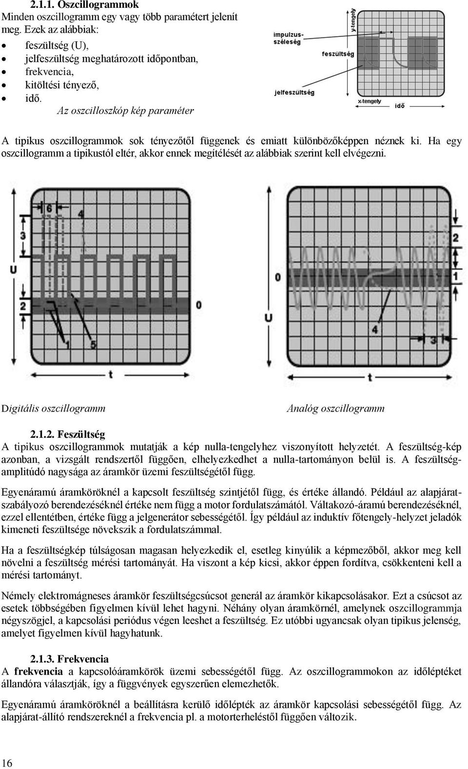 Ha egy oszcillogramm a tipikustól eltér, akkor ennek megítélését az alábbiak szerint kell elvégezni. Digitális oszcillogramm Analóg oszcillogramm 2.