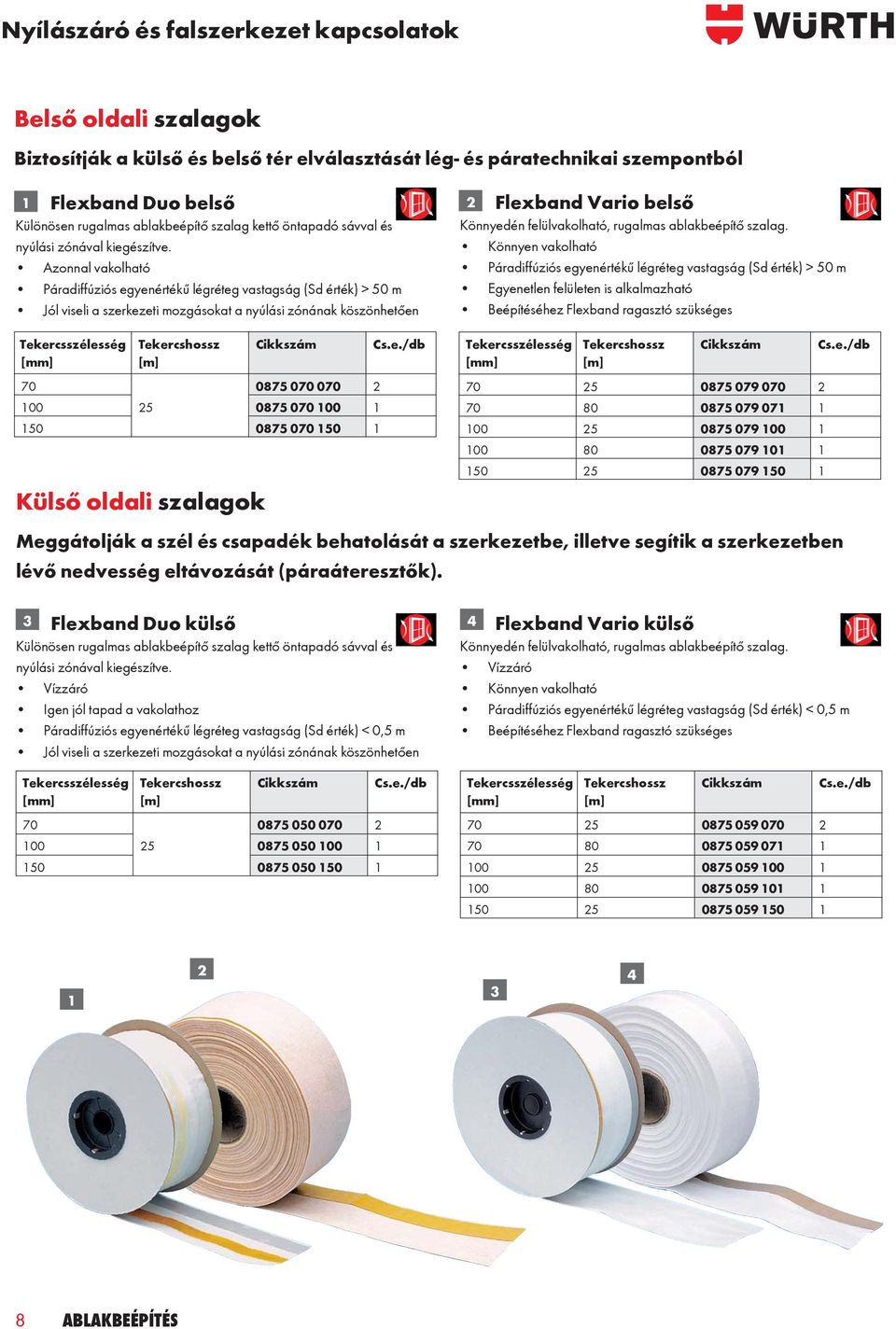 Azonnal vakolható Páradiff úziós egyenértékű légréteg vastagság (Sd érték) > 50 m Jól viseli a szerkezeti mozgásokat a nyúlási zónának köszönhetően 2 Flexband Vario belső Könnyedén felülvakolható,