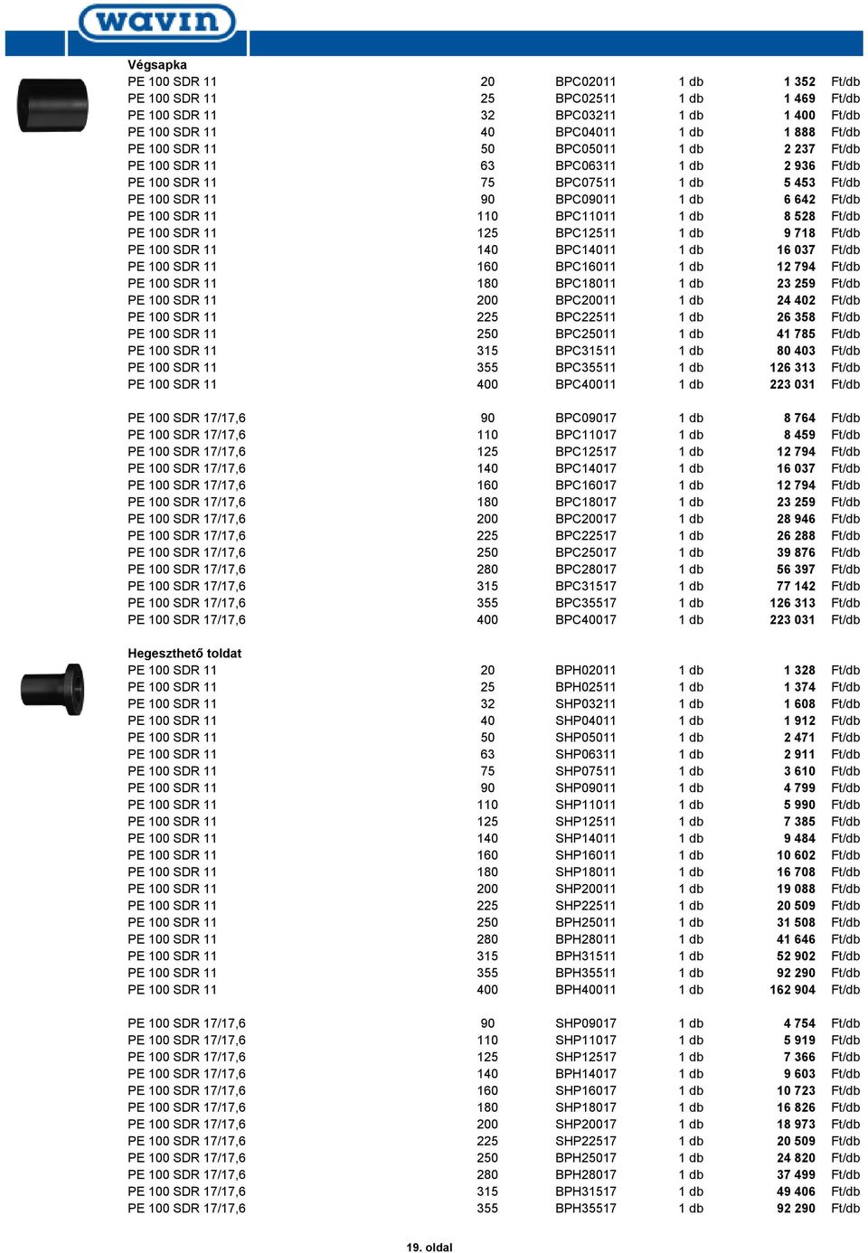 PE 100 SDR 11 125 BPC12511 1 db 9 718 Ft/db PE 100 SDR 11 140 BPC14011 1 db 16 037 Ft/db PE 100 SDR 11 160 BPC16011 1 db 12 794 Ft/db PE 100 SDR 11 180 BPC18011 1 db 23 259 Ft/db PE 100 SDR 11 200